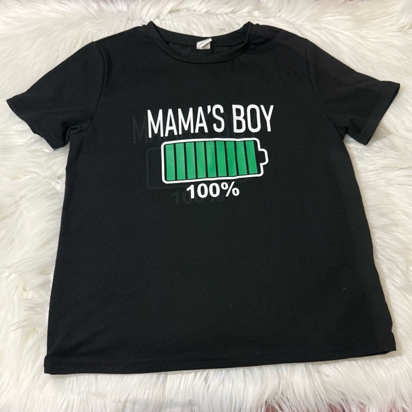 SHEIN Kids “Mama’s Boy” Graphic Short Sleeve Shirt | Boys Size 9Y - Picture 3 of 12